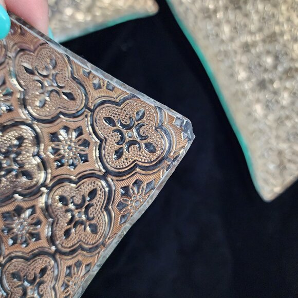 Georges Briard Hollywood Regency Relish Dish Trays Double & Single Gold Textured - Picture 3 of 10